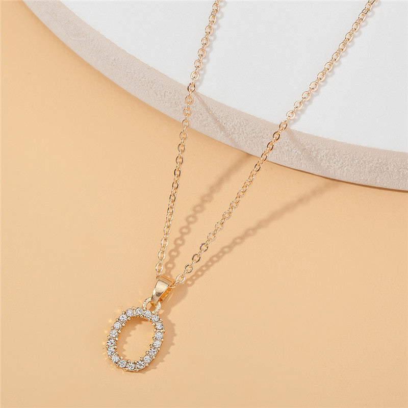 18k 26 Golden English Letter Pendant Clavicle Chain