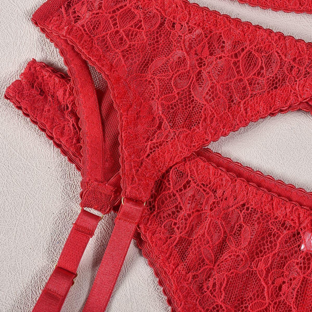 see-through-pearl-decorative-lingerie-4-piece-set - Viexta