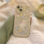 Fashion Green Flower Rabbit iPhone Case - Viexta