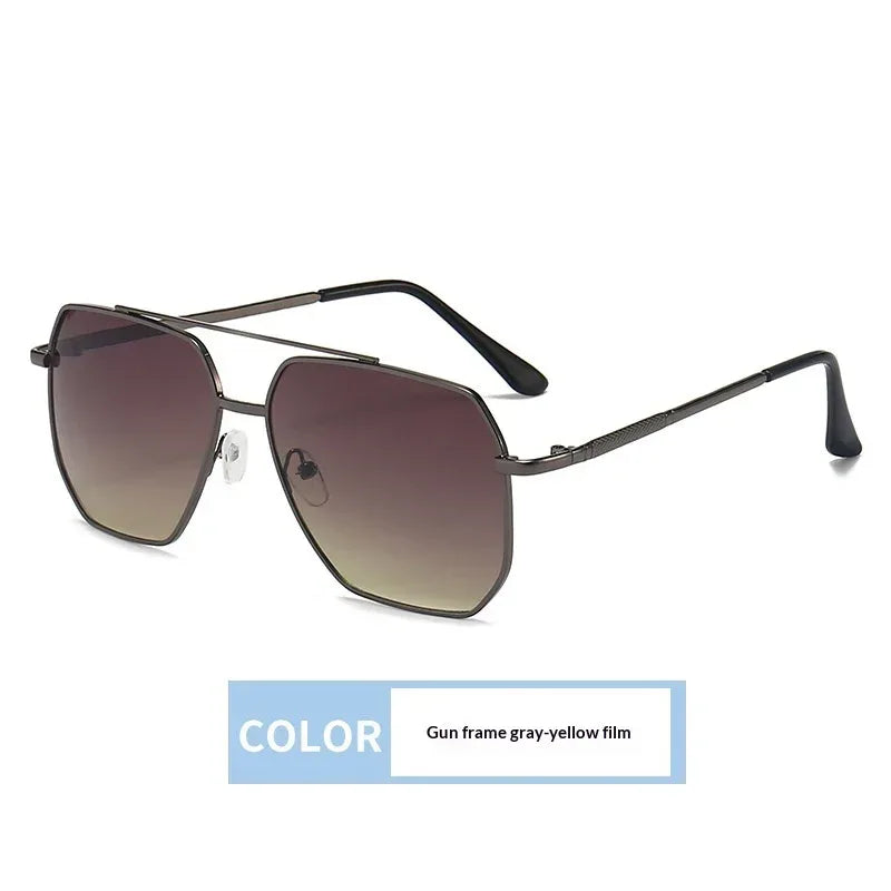 Dual-bridge Sunglasses For Men Retro Design - Viexta