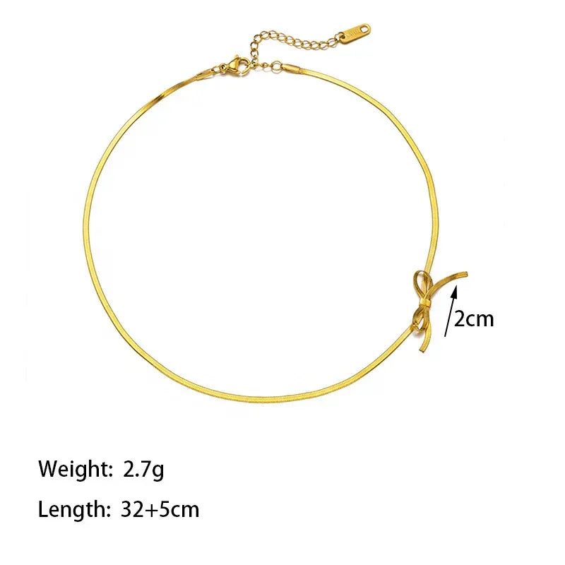 Fashion Minimalist Bowknot Necklace - Viexta
