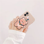 Ins Wind Belt Bracket Cute Cartoon Bear Silicone iPhone Case - Viexta
