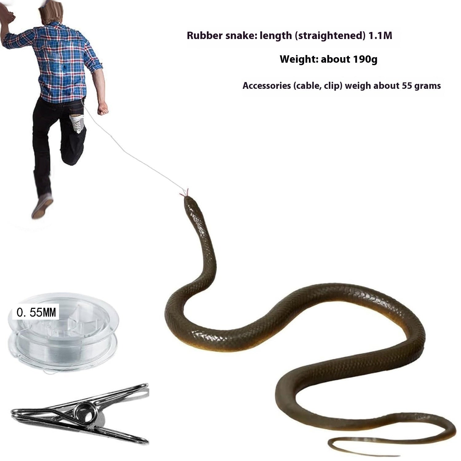 Rubber Snake Chasing Props Prank plush