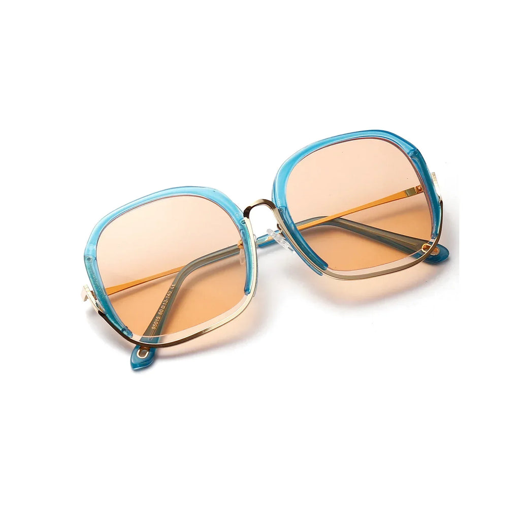 Colorful Large Half Frame Sunglasses - Viexta