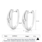 Hexagon Zircon-embedded Earrings - Viexta