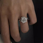 Zircon Micro Inlaid Three-dimensional Rose Ring