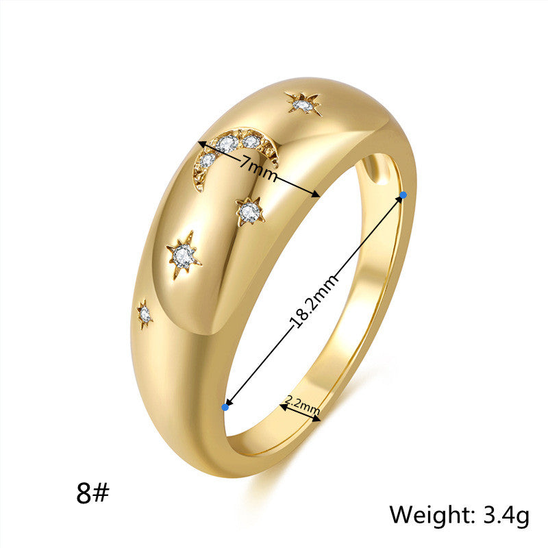 Micro-inlaid Zircon Finger-ring