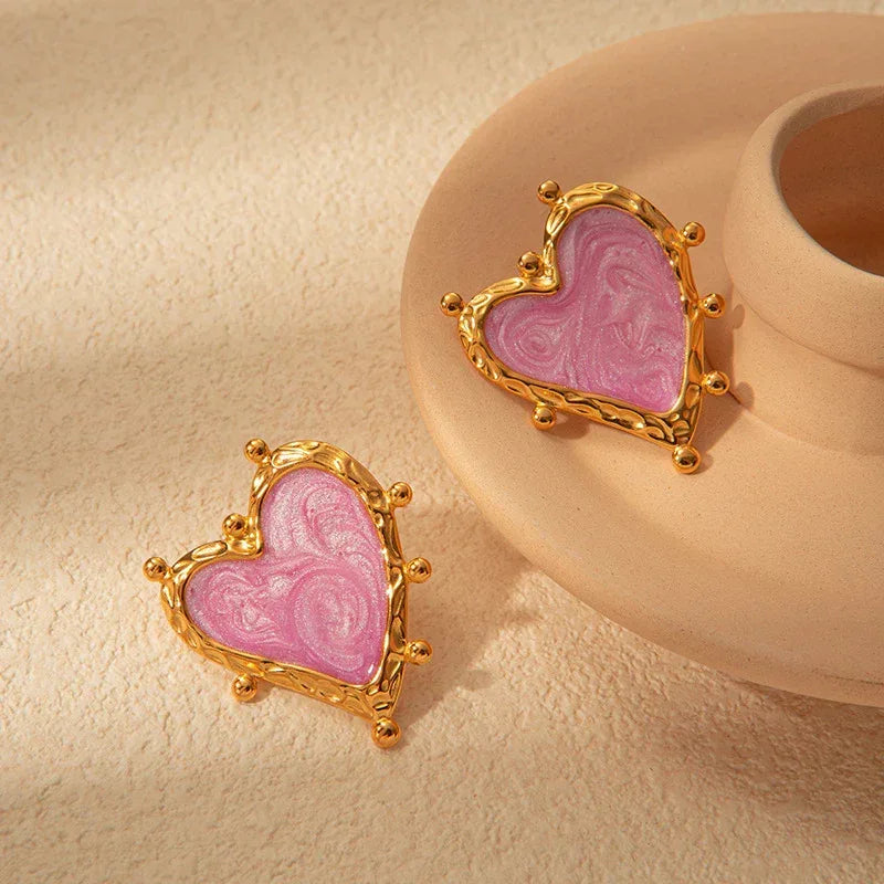 Sweet Magic Purple Stainless Steel Ear Studs - Viexta