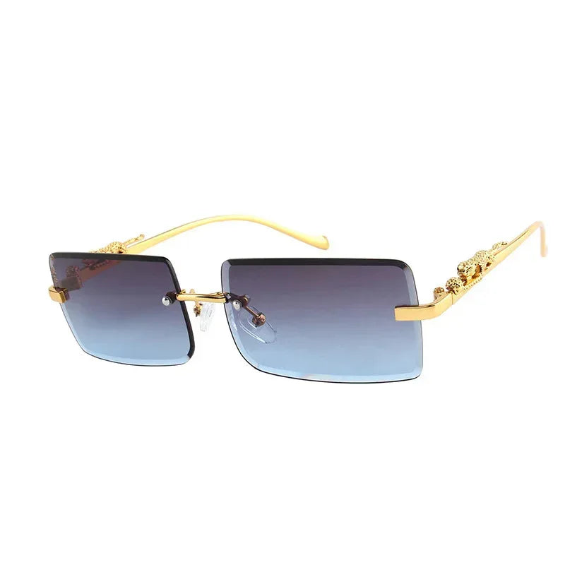 square-frameless-trimming-sunglasses - Viexta