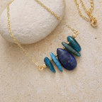 Natural Stone Waterdrop Vacation Pendant Necklace