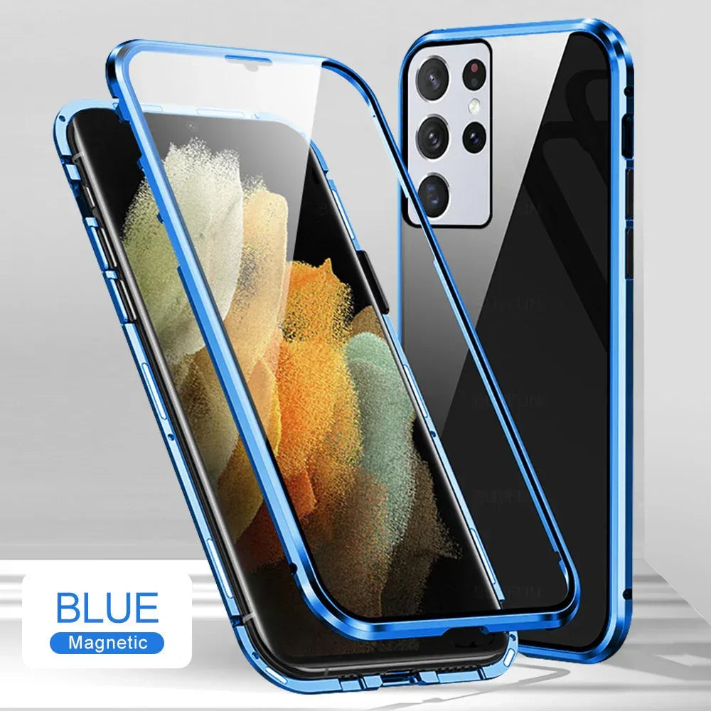 s23ultra-double-sided-glass-magnetic-king-phone-case - Viexta