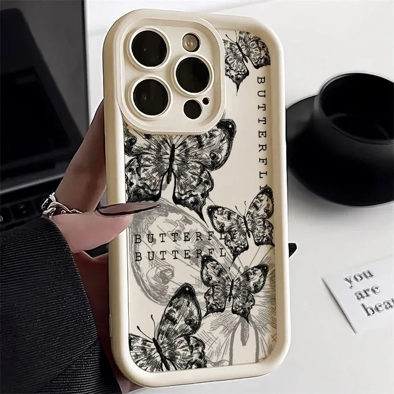 Butterfly Print Drop-resistant iPhone Case - Viexta