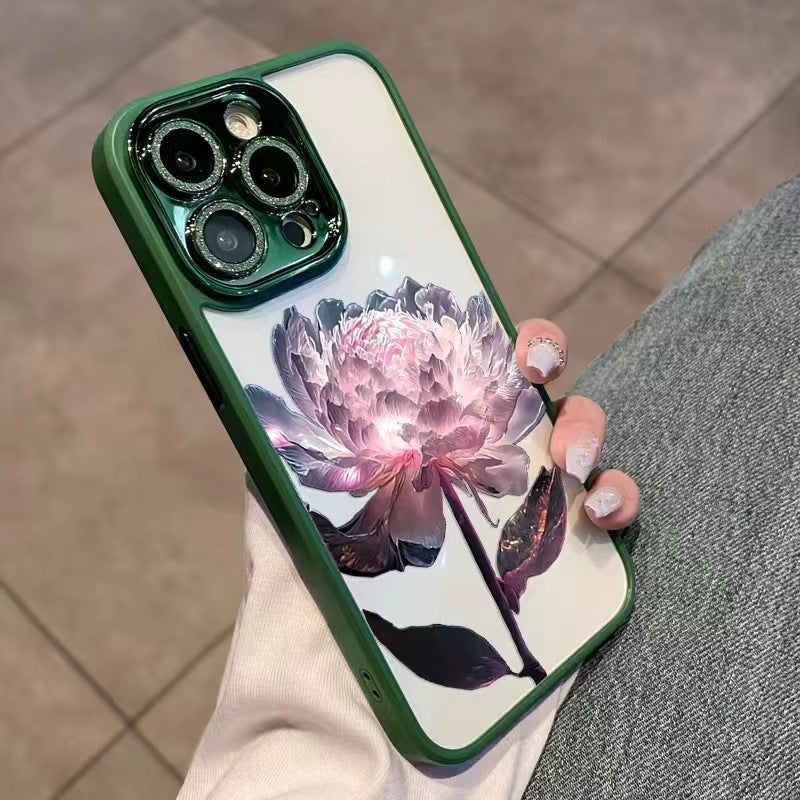 Epiphyllum Glitter Lens Protector iPhone Case