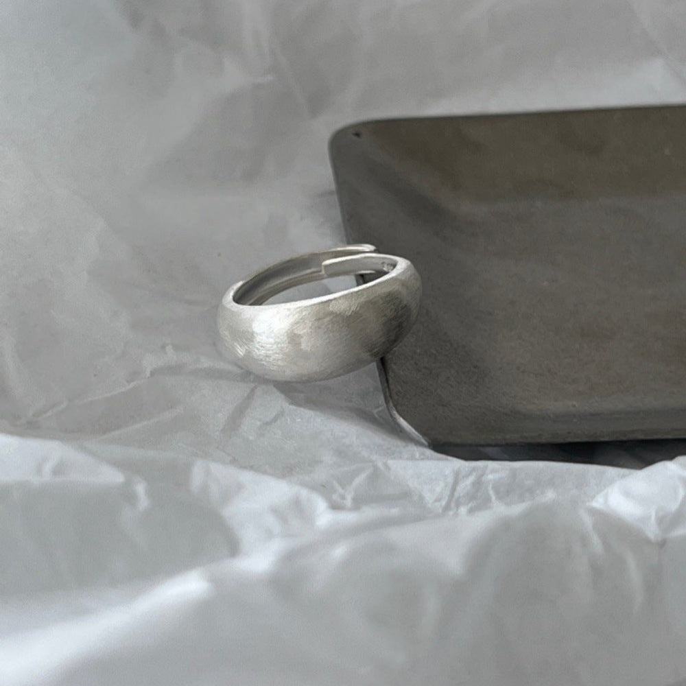 Niche High-End 925 Sterling Silver Retro Plain Band Ring