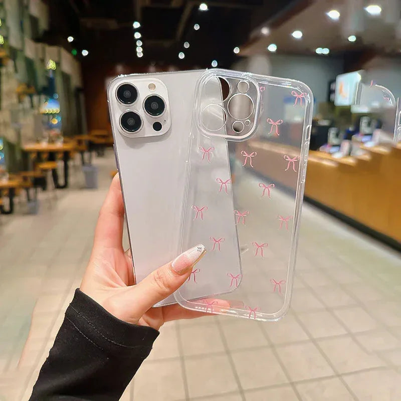 Versatile Bow Tie Sweet Transparent iPhone Case - Viexta