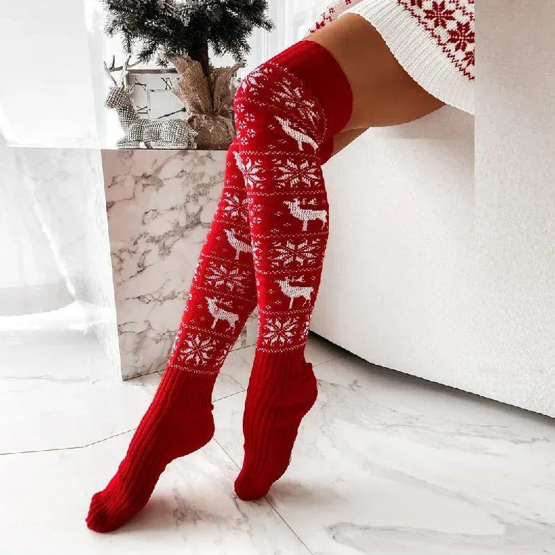 Winter Christmas Warm Knitted Long Socks - Viexta