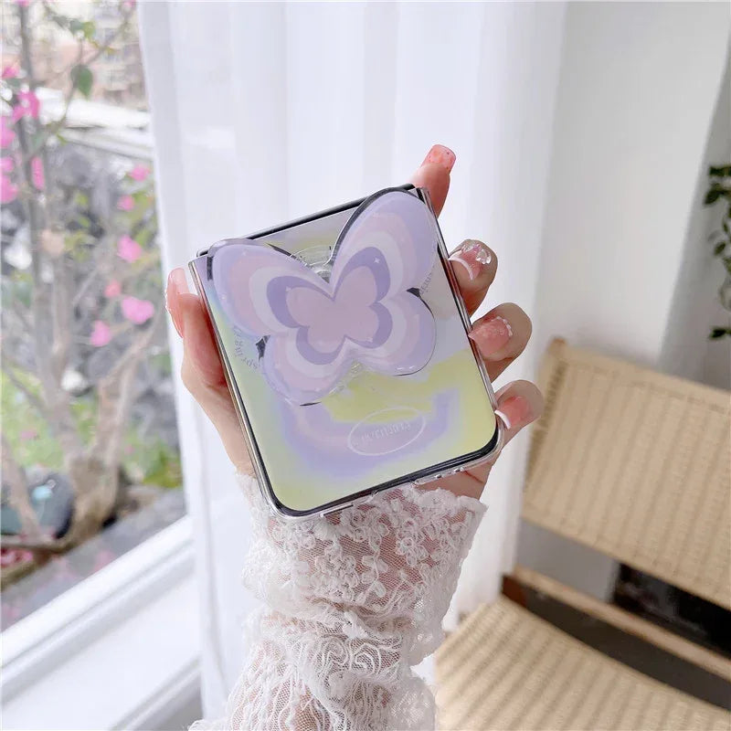 purple-butterfly-holder-chain-samsung-phone-case - Viexta