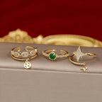 Premium Zircon Star Emerald Ring - Viexta