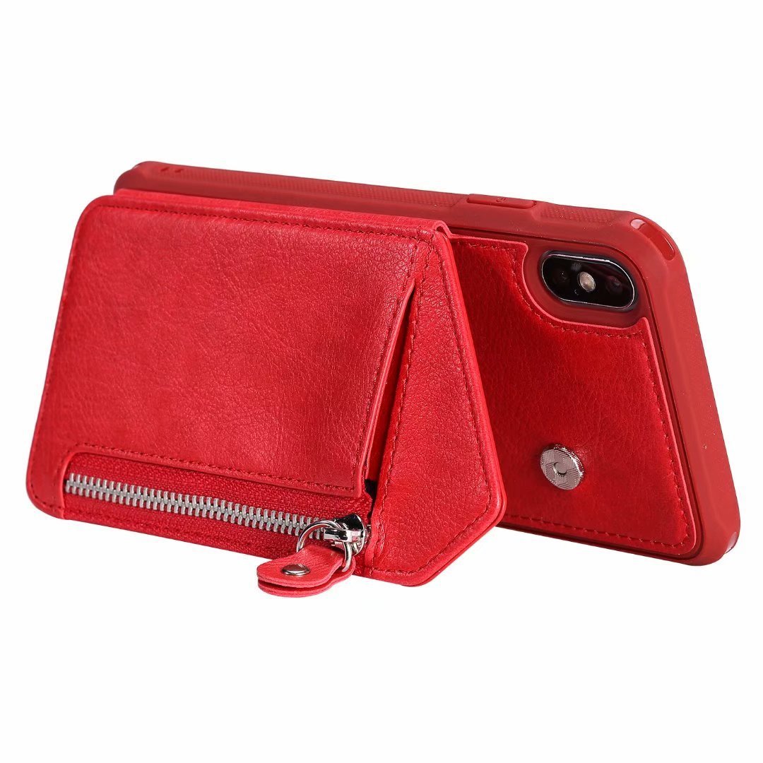 Zipper Wallet Case With Stand Tpu Anti-fall Shell case