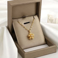 Rotating Opal Five Petal Flower Pendant Necklace - Viexta