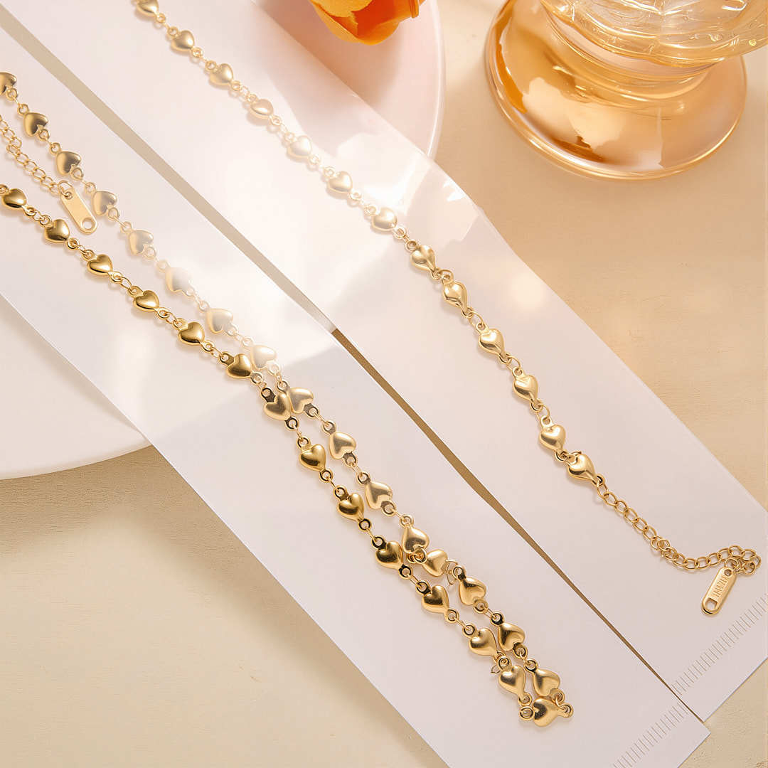 Heart-Shaped Chain Titanium Steel Necklace