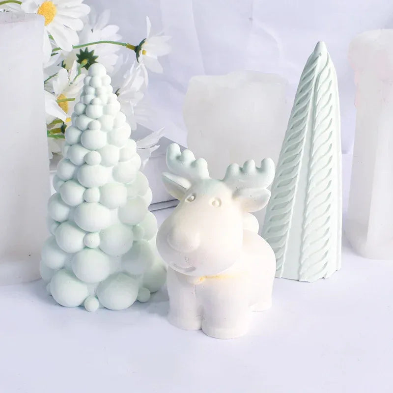 christmas-three-dimensional-bubble-ball-christmas-tree-candle-mould - Viexta