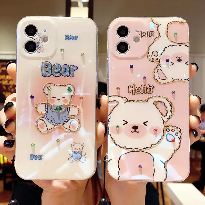 Cute Blu Ray Epoxy Lanyard iPhone Case - Viexta