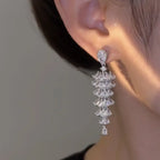 Sparkling Zircon Tree Drop Earrings - Viexta