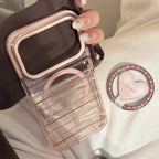 Magnetic Holder Pink-brown Striped iPhone Cases - Viexta