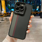 Carbon Fiber Magnetic Lens Bracket iPhone Case