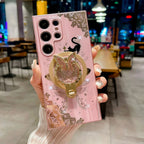 Minimally Designed Encrusted Butterfly Stand Samsung S22 Case - Viexta
