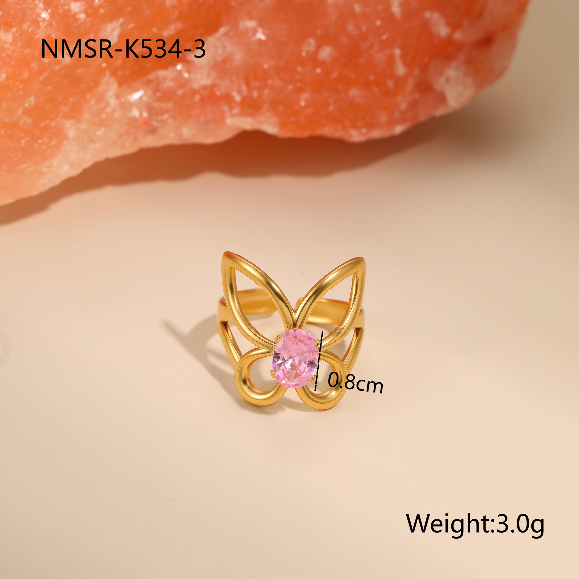 Stainless Steel Zircon Ring For Women