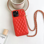 Crossbody Card Case Rhombus iPhone Case - Viexta