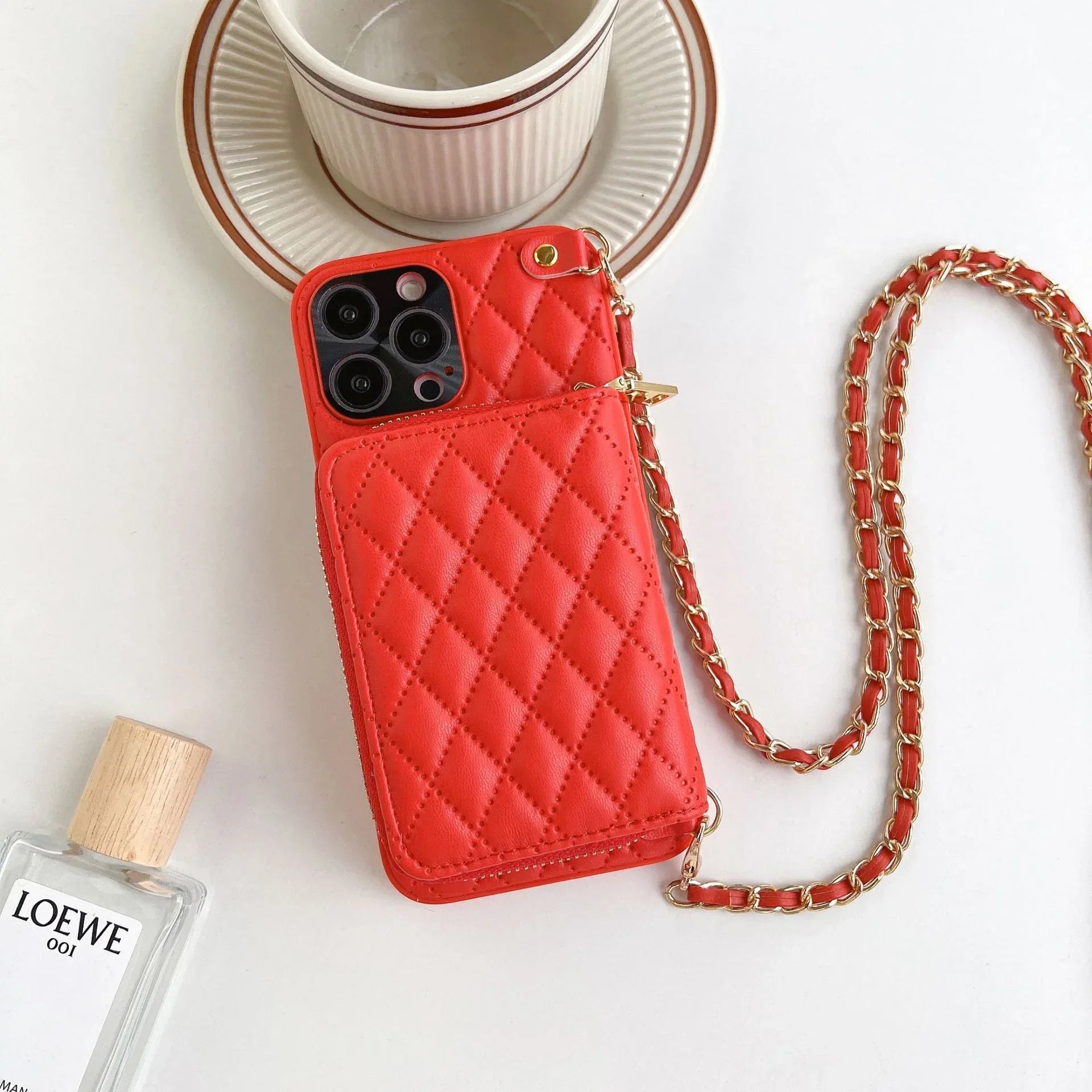 Crossbody Card Case Rhombus iPhone Case - Viexta