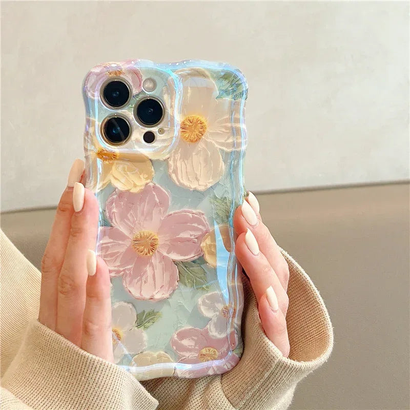 twisted-edge-oil-painting-flower-iphone-case - Viexta