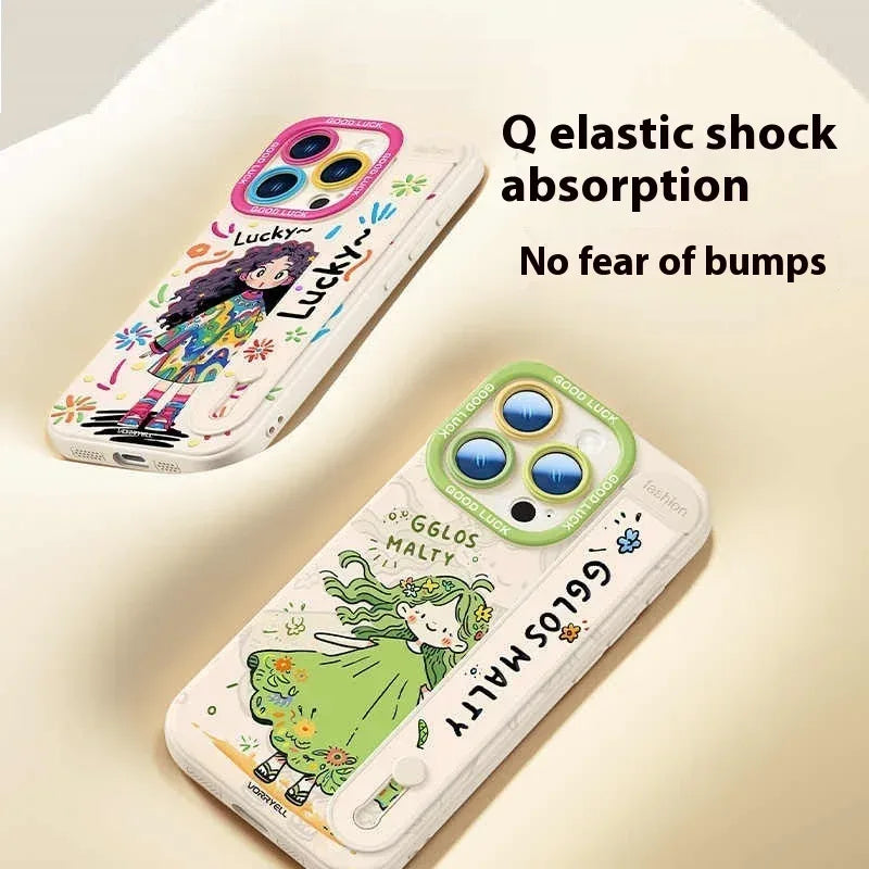wrist-strap-bracket-silicone-drop-resistant-iphone-case - Viexta