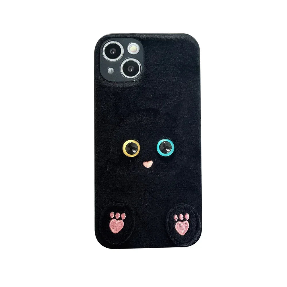 plush-three-dimensional-cat-eyes-iphone-case - Viexta