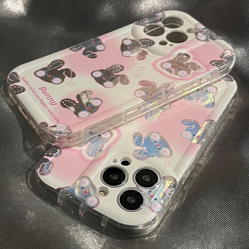 Cute Gradient Laser Rabbit iPhone Case - Viexta