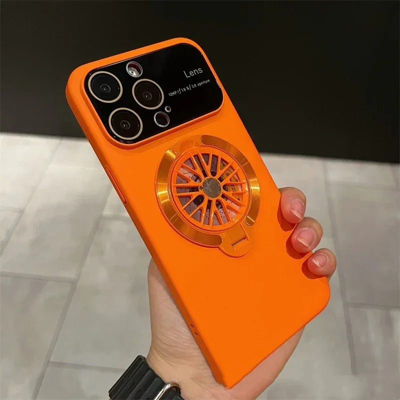 Rotating Gyro Decompression Bracket Large Window iPhone Case - Viexta