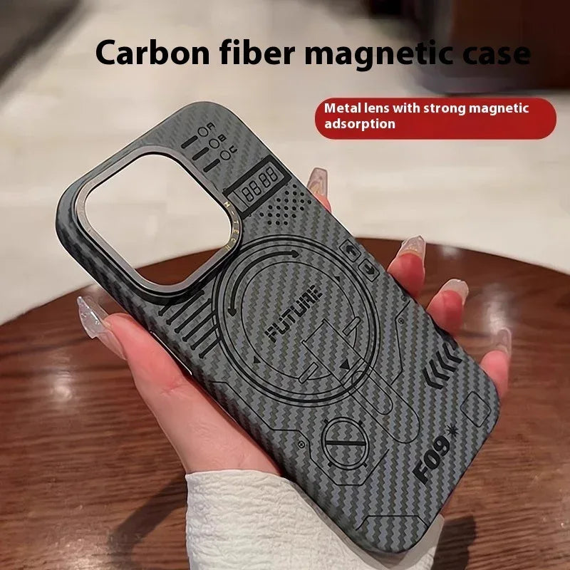 high-grade-carbon-fiber-grain-magnetic-iphone-case - Viexta