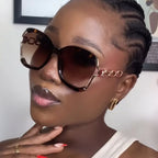 Big Square Rim Chain Sunglasses - Viexta