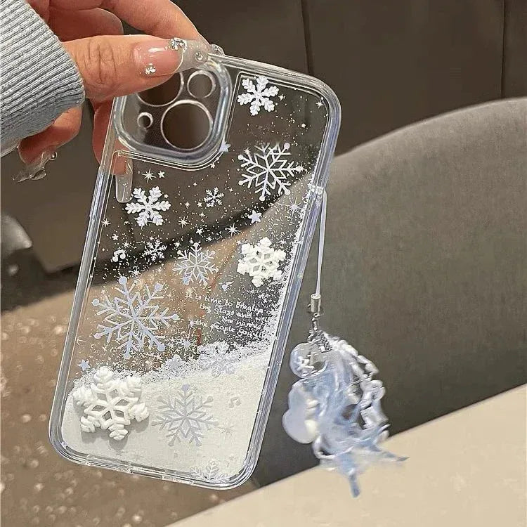 winter-snowflake-quicksand-iphone-case - Viexta