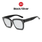 American Trendy Large Frame Rhinestone Sunglasses - Viexta