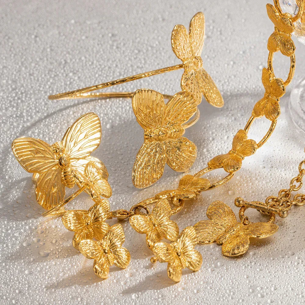Retro Alluvial Gold Butterfly Suit Series Set - Viexta