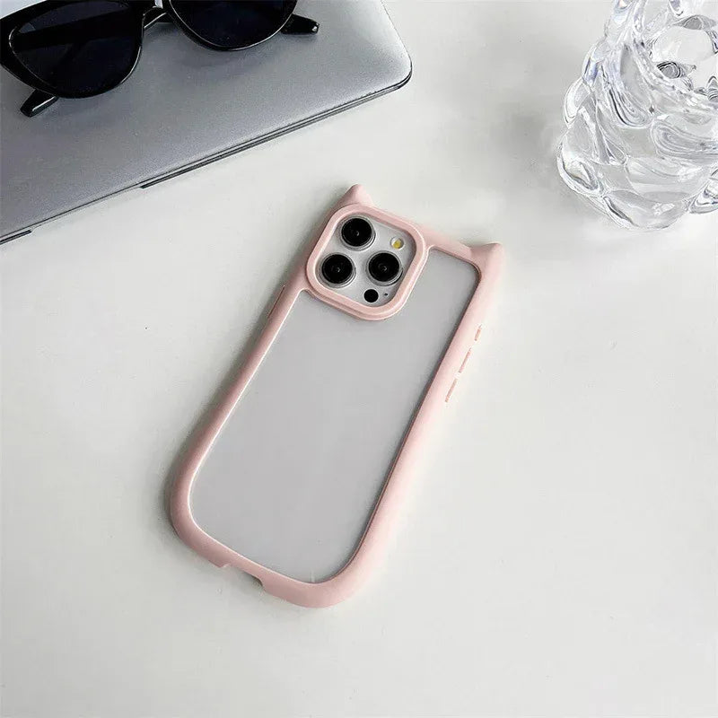magnetic-shell-stereo-cat-ear-iphone-case - Viexta