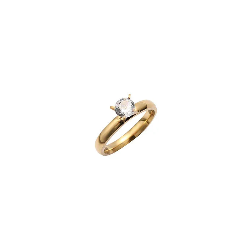 Stainless Steel 4mm Zirconium Ring - Viexta