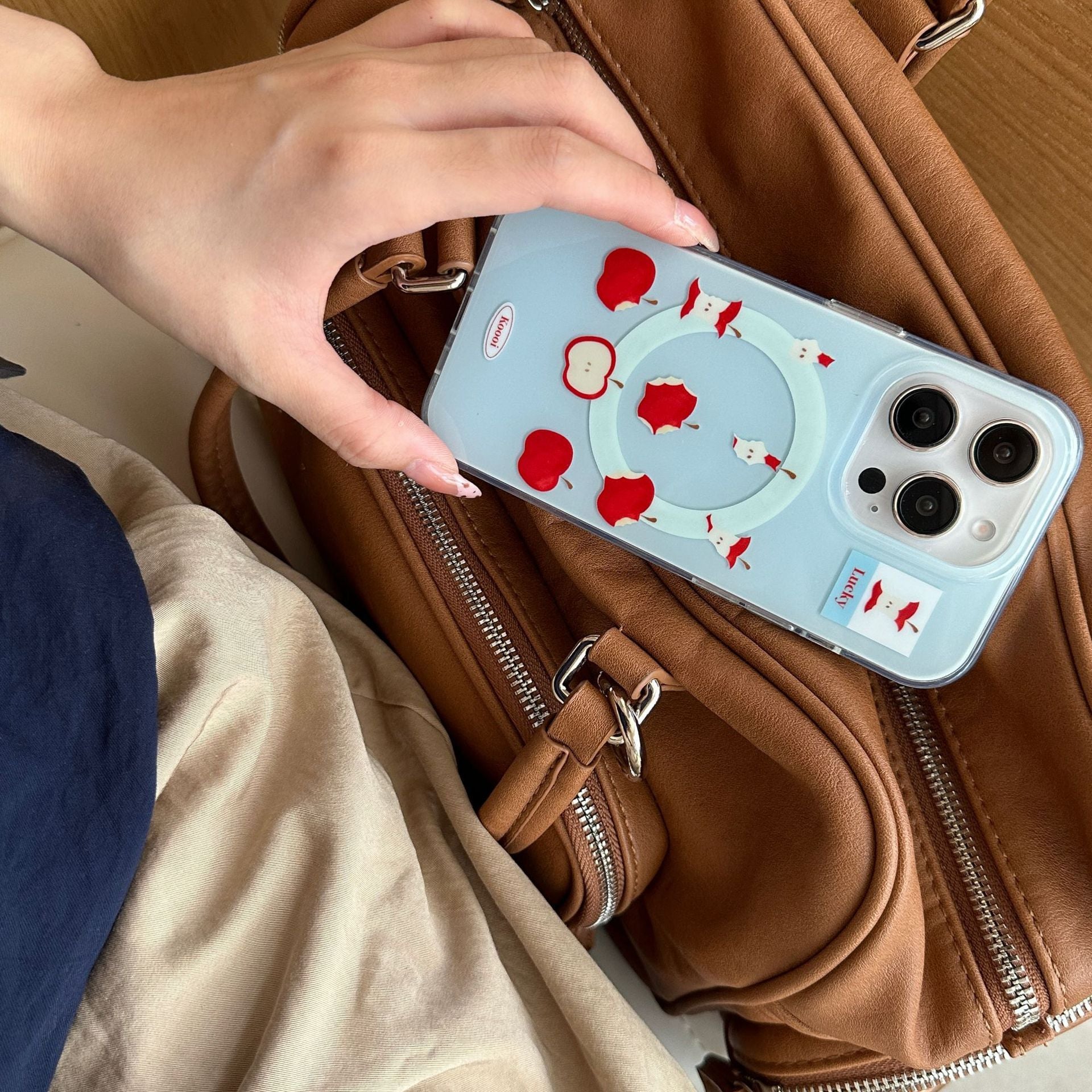 Blue Background Magnetic Pendant iPhone Case