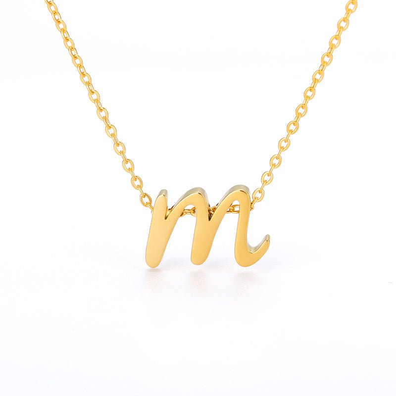 Small Letter Hollow Stainless Necklace