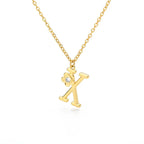 Rose English Alphabet Pendant Necklace - Viexta