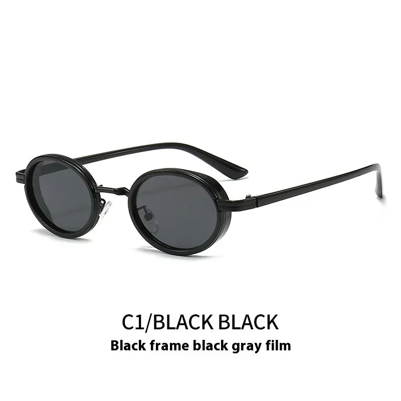 retro-style-steampunk-metal-oval-small-sunglasses - Viexta